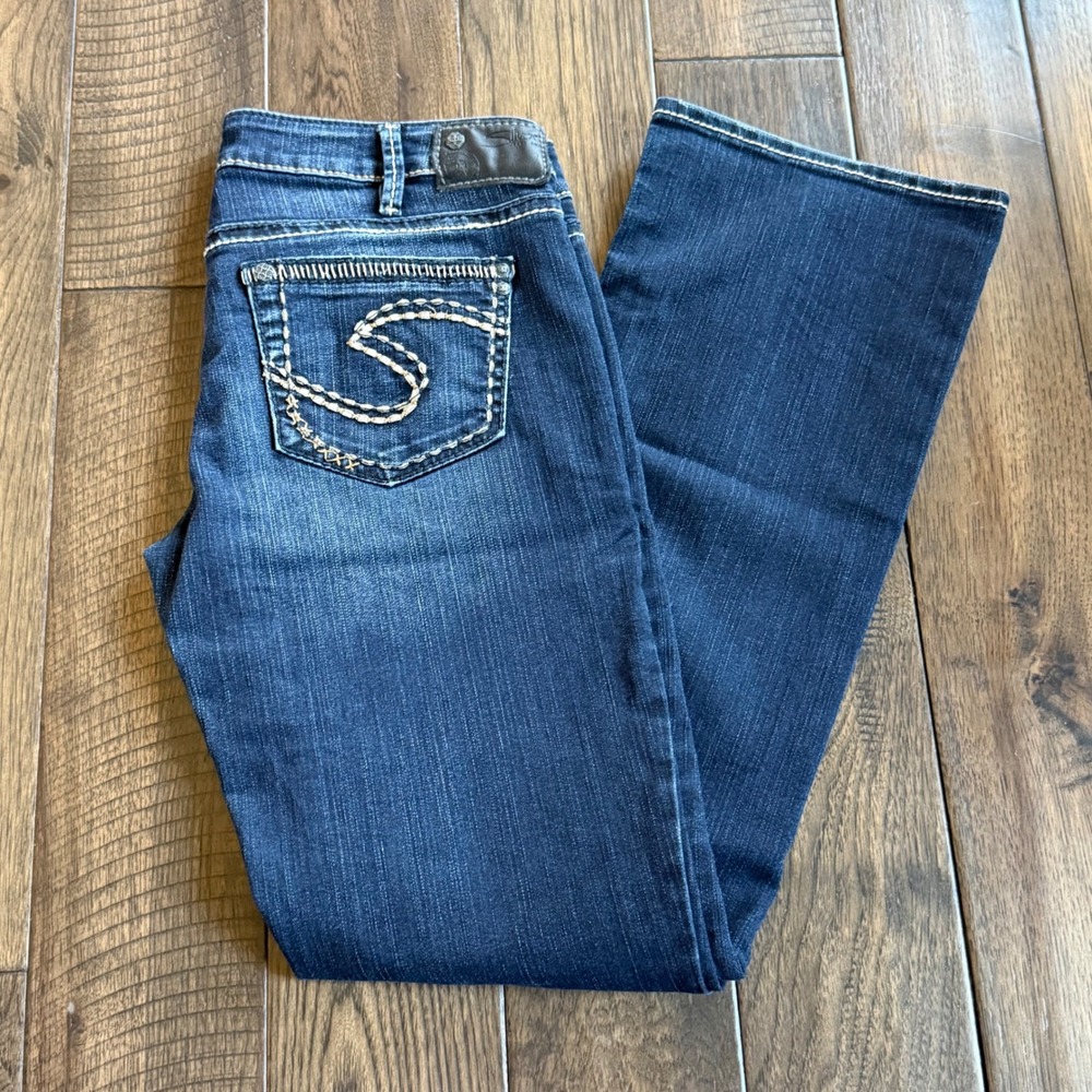 Silver Jeans Co‎ Aiko Bootcut Jeans Dark Wash Contrast Stitch W31 L33 Womens